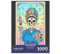 1000 Piece Jigsaw Puzzles for Adults Nurse Vibes Skeleton Tarot Card Adult Puzzles Hands-on Game Stress Reliever Difficult And Challenge 38x26cm/1000pcs