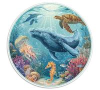 1000 Piece Jigsaw Puzzles for Adults Oceanic Wonders Round Design Underwater Scene Relaxing Mind Exercise Perfect for Puzzle Enthusiasts And Nature Lovers