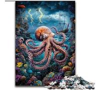 1000 Piece Jigsaw Puzzles for Adults Octopus in The Ocean Puzzles 1000 Pieces for Adults Christmas Halloween Mother's Day New Year Easter Gift (Size 26x38cm)