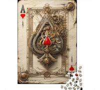 1000 Piece Jigsaw Puzzles for Adults Oker Playing Card, Steampunk Style | Tarot Card Jigsaw Puzzle for Adults Fantasy & Mythology Family Decoration Wood Puzzle Challenging Therapeutic Fun 1000pcs (75x
