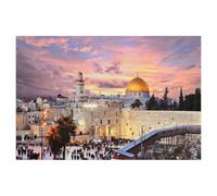 1000 Piece Jigsaw Puzzles for Adults，Old city along the Western Wall with Temple Mount, Jerusalem, Israel，Classic Puzzle Difficult Puzzle Fun Creative DIY Toys Gifts for Girls And Boys（38x26cm）-T47