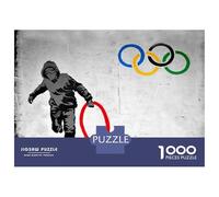 1000 Piece Jigsaw Puzzles for Adults Olympic Rings Graffiti Art Print Adult Jigsaw Puzzle Toy Wall Decor Wall Decoration Unique Gifts for Birthday And Christmas 38x26cm/1000pcs