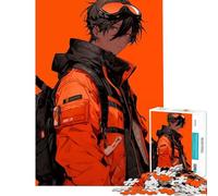 1000 Piece Jigsaw Puzzles for Adults Orange Anime Guy Toys Educational Games Educational Game Presents for Women Birthday Gifts (Size 38x52cm)