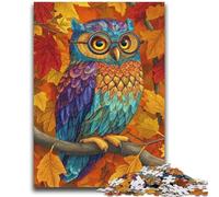 1000 Piece Jigsaw Puzzles for Adults Owl Falling Leaves 1000 Pieces for Adults,Brain Intelligence Challenge Addictive Toys for Home Decoration (38x26cm)