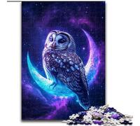 1000 Piece Jigsaw Puzzles for Adults Owl on The Moon Jigsaw Puzzles for Adults 26X38CM Adult Game Gift Family Interactive Game Brain Challenge Gift