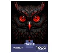 1000 Piece Jigsaw Puzzles for Adults Owl Red And Black Animals Puzzles for Adults Relaxing Games A Work of Art Difficult And Challenge 38x26cm/1000pcs