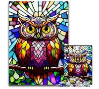 1000 Piece Jigsaw Puzzles for Adults Owl Stained Glass StyleImpossible Jigsaw Puzzles for Adults Interactive Family Game DIY Home Decor Brain Challenge Gift 1000 PCS(38x26cm)