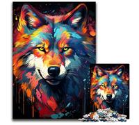1000 Piece Jigsaw Puzzles for Adults Painting Color Wolf Jigsaw Puzzles for Adults Perfect DIY Artwork 1000 PCS(75x50cm)