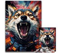 1000 Piece Jigsaw Puzzles for Adults Painting Colorful Cute Wolf Jigsaw Puzzles for Adults for Family And Friends Suitable for Ages 1000 PCS(38x26cm)