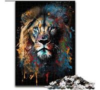 1000 Piece Jigsaw Puzzles for Adults Paintsplash Lion 1000 Piece Jigsaw Puzzles for Adults DIY Home Decor Brain Teaser Game for Teenagers Size 50X75CM