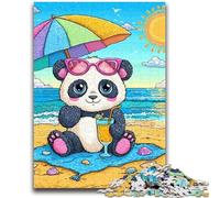 1000 Piece Jigsaw Puzzles for Adults Panda on Vacation 1000 Piece Jigsaw,Fun Activity for Home, Rainy Days Toys, Birthday Gifts (38x26cm)