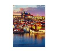 1000 Piece Jigsaw Puzzles for Adults，Panoramic view from above of Charles Bridge, Prague Castle and the river，Difficult Puzzle Fun Creative DIY Toys Gifts for Girls And Boys, Family Games（50x70cm）-I7
