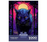 1000 Piece Jigsaw Puzzles for Adults Panther Moonlight Porest Puzzles for Adults Relaxing Games A Work of Art Difficult And Challenge 52x38cm/1000pcs