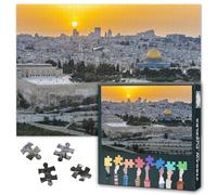 1000 Piece Jigsaw Puzzles for Adults Paper Puzzles Dome of the Rock Al Aqsa Mosque Jerusalem Wall Art Artwork Painting Islamic Landmark Intellectual Challenge Study Room Decor 27.5x19.7 Inch