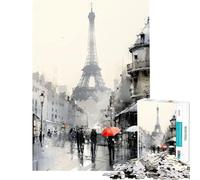 1000 Piece Jigsaw Puzzles for Adults Paris Eiffel Tower Help The Brain Exercise Improve Memory Educational Game for 14+ Puzzle Game Offered (50x75cm)