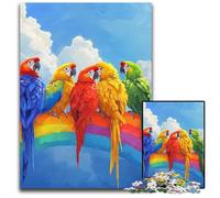 1000 Piece Jigsaw Puzzles for Adults Parrot on The Rainbow Cardboard Jigsaw Puzzles for Birthdays, Holidays, Best for Christmas 26X38CM