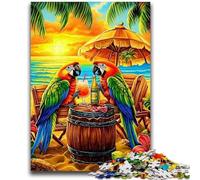 1000 Piece Jigsaw Puzzles for Adults Parrot on Vacation Stress Reliever Difficult Challenge Suitable for Desktop Decoration 50x75cm