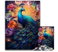 1000 Piece Jigsaw Puzzles for Adults Peacock Among Flowers Challenging Puzzles Challenging Brain Teaser for Teenagers Family Fun Interactive Game 1000 PCS(75x50cm)