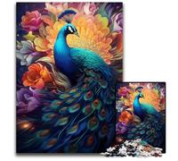 1000 Piece Jigsaw Puzzles for Adults Peacock Among Flowers Jigsaw Puzzles for Adults for Family And Friends Suitable for Ages 1000 PCS(38x26cm)