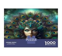 1000 Piece Jigsaw Puzzles for Adults Peacock Feather Headpiece for Women Adult Jigsaw Puzzle Toy Wall Decor Wall Decoration Unique Gifts for Birthday And Christmas 52x38cm/1000pcs