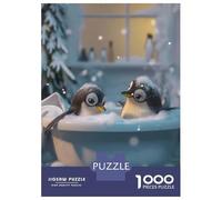 1000 Piece Jigsaw Puzzles for Adults Penguins Bath Washing Cute Adult Jigsaw Family Game Analysis And Logic Difficult And Challenge 38x26cm/1000pcs