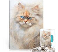1000 Piece Jigsaw Puzzles for Adults Persian Cat Sketch Schwierig und herausfordernd Tolle Geschenke und Spielzeuge75x50cm