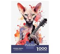 1000 Piece Jigsaw Puzzles for Adults Peterbald Cat Playing Puzzles for Adults Relaxing Games A Work of Art Difficult And Challenge 70x50cm/1000pcs
