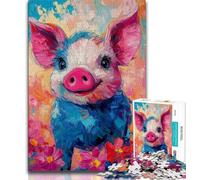 1000 Piece Jigsaw Puzzles for Adults Pig Baby Oil Painting 1000 Pieces for Teenagers,family Fun Games Is Ideal As A Gift for The Whole Family (size 38x26cm)