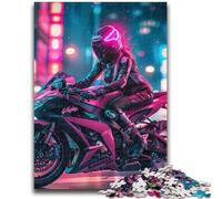 1000 Piece Jigsaw Puzzles for Adults Pink Kawasaki Ninja Bike Adult Puzzles,Stress Reliever Staycation Kill Time Home Decoration Toys (75x50cm)