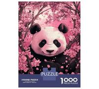 1000 Piece Jigsaw Puzzles for Adults Pink Panda in Blossoms Adult Puzzles Family Game Presents for Women Birthday And Unique Gifts 70x50cm/1000pcs
