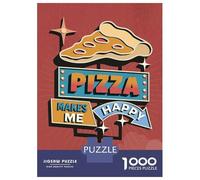 1000 Piece Jigsaw Puzzles for Adults Pizza Makes Me Happy Jigsaw Puzzle Anti-Stress Toys Home Decoration Difficult And Challenge 70x50cm/1000pcs