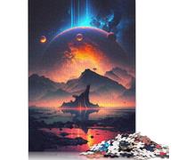 1000 Piece Jigsaw Puzzles for Adults & Planetary Vista Fantasy Square Jigsaw Paper Puzzles Educational Game for Adult 1000pcs (75x50cm)