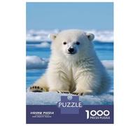 1000 Piece Jigsaw Puzzles for Adults Polar Bear Cub on Ice Floe Teenager Puzzles Toy Wall Decor Birthday Present Unique Gifts for Birthday And Christmas 38x26cm/1000pcs