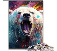 1000 Piece Jigsaw Puzzles for Adults Polar Bear Made of Wood, Fun Activity for at Home 50x75cm Educational Toy for Teenagers, Home Office Decor