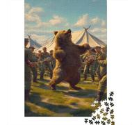 1000 Piece Jigsaw Puzzles for Adults Polish Soldier Bear Jigsaw Puzzle World War II Home Decoration Multi Colour Educational Games Fantasy & Mythology Therapeutic Fun 1000pcs (75x50cm)