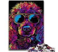 1000 Piece Jigsaw Puzzles for Adults Poodle DJ Neon Teenager Jigsaw,Birthday Present, Gifts, Wall Art for Age 14 Years Up (50x75cm)
