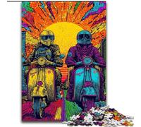 1000 Piece Jigsaw Puzzles for Adults Pop-art Riding A Motorcycle Jigsaw for Teenagers, Family Game Night, Brain-Challenging Gift Idea (size 26x38cm)