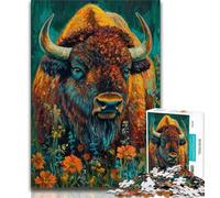 1000 Piece Jigsaw Puzzles for Adults Poppy Bison,Decompressing Intellectual Educational Toy Educational Game for Birthday,Chrismas 75x50cm
