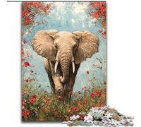 1000 Piece Jigsaw Puzzles for Adults Poppy Elephant Stress Reliever Difficult Challenge Is Ideal As Gifts for The Whole Family (size 26x38cm)
