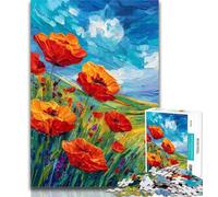 1000 Piece Jigsaw Puzzles for Adults Poppy Flower Oil Painting Teenager Jigsaw,Birthday Present, Gifts, Wall Art for Age 14 Years Up 50x75cm