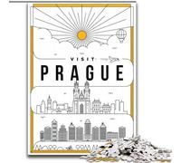 1000 Piece Jigsaw Puzzles for Adults Prague Czech Republic Family Game Stress Reliever Difficult Challenge Suitable for Couples (26x38cm) 1000pcs
