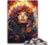 1000 Piece Jigsaw Puzzles for Adults Psychedelic And Happy Woman Difficult Hard Gifts for Friends And Family Suitable for And 14 50x75cm