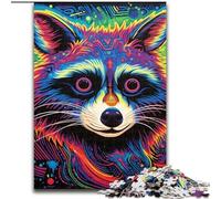 1000 Piece Jigsaw Puzzles for Adults Psychedelic Animal Raccoon Puzzle for Home Decor, Ideal Christmas & New Year Gift for Teenagers (size : 50x75cm)