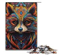 1000 Piece Jigsaw Puzzles for Adults Psychedelic Animal Raccoon Puzzle Hands-on Game 300 PCS