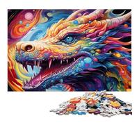 1000 Piece Jigsaw Puzzles for Adults Psychedelic Art Dragon Jigsaw Puzzles for Adults Perfect for Halloween, Christmas, Birthday Gift 26X38CM/10.23x14.96inch