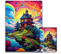 1000 Piece Jigsaw Puzzles for Adults Psychedelic Cabin in The Sky Jigsaw Puzzles for Adults for Family And Friends Suitable for Ages 1000 PCS(38x26cm)