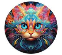 1000 Piece Jigsaw Puzzles for Adults Psychedelic Cat Art Cardboard Jigsaw Puzzles Perfect for Teenager & Families,Ideal 67.5x67.5cm