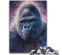 1000 Piece Jigsaw Puzzles for Adults Psychedelic Chimpanzee Game Toys Every Piece Is Unique - Challenging Family Fun Game 50x75cm