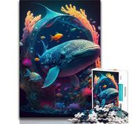 1000 Piece Jigsaw Puzzles for Adults Psychedelic Leviathan 1000 Piece Puzzle,is Ideal As Gifts for The Whole Family Suitable for And 14 38x26cm
