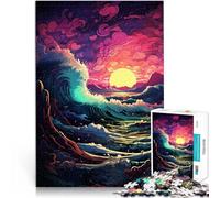 1000 Piece Jigsaw Puzzles for Adults Psychedelic Space Wave Puzzle Hands-on Game 26x38cm is ideal as gifts for the whole family